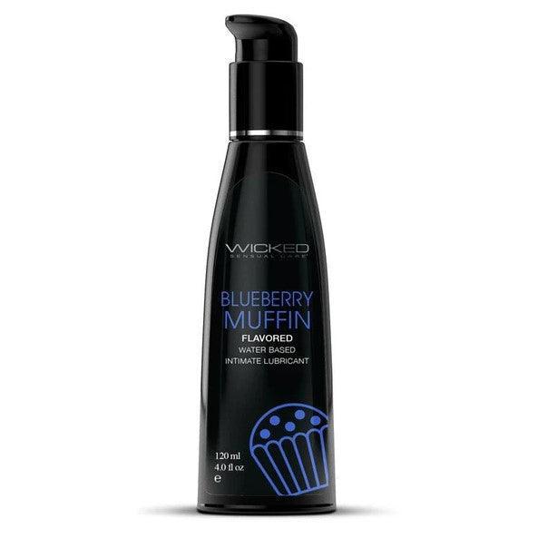 Aqua Blueberry Muffin Flavored Water Based Intimate Lubricant - 4 Fl. Oz. - My Sex Toy Hub