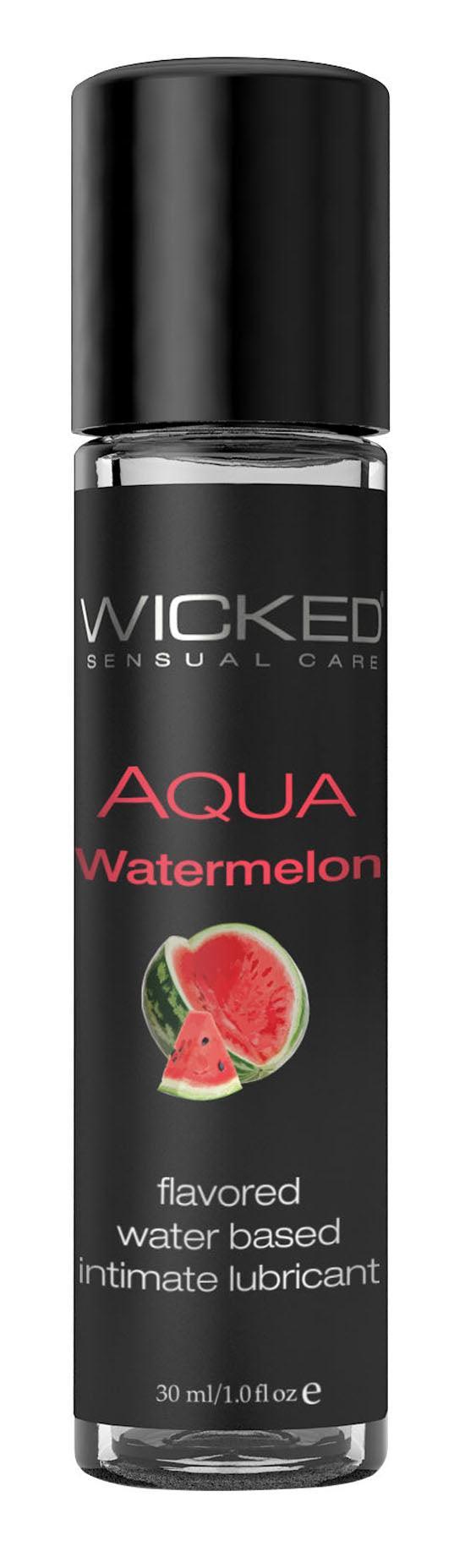 Aqua Watermelon Flavored Water Based Intimate Lubricant - 1 Fl. Oz. - My Sex Toy Hub