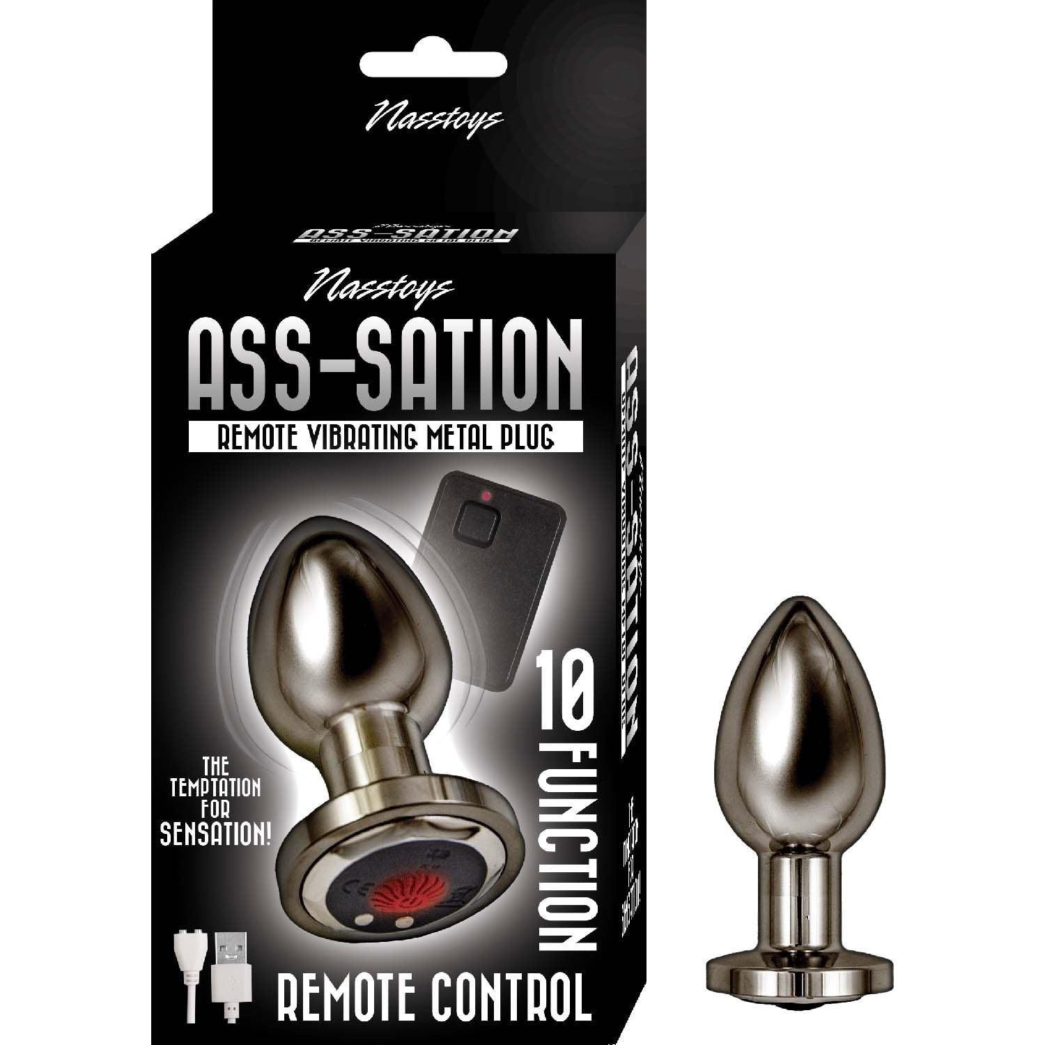 Ass-Sation Remote Vibrating Metal Plug - Black - My Sex Toy Hub