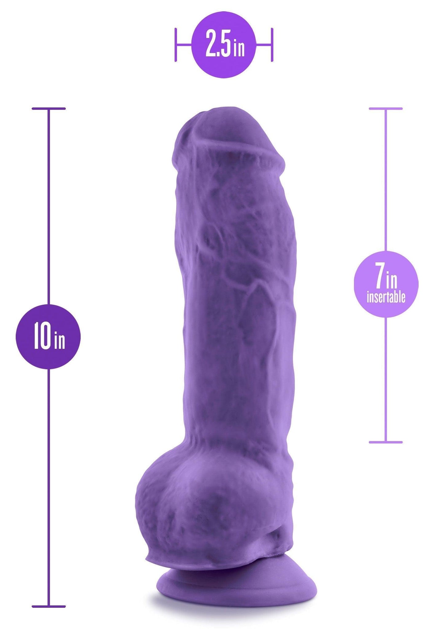 Au Naturel - Bold - Big Boy -10 Inch Dildo - Purple - My Sex Toy Hub
