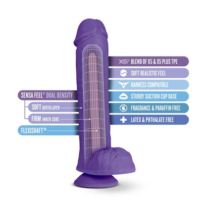 Au Naturel - Bold - Big John - 11 Inch Dildo - Purple - My Sex Toy Hub