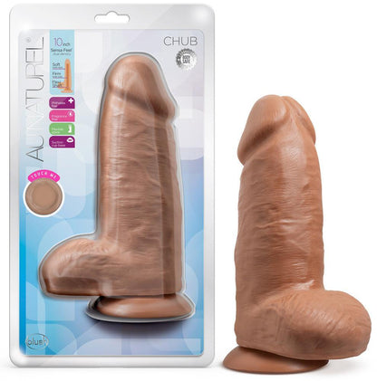 Au Naturel - Chub - 10 Inch Dildo - Mocha - My Sex Toy Hub