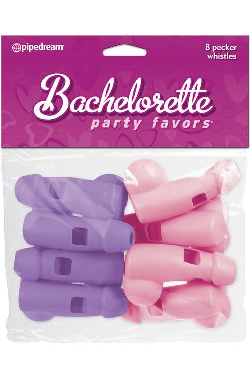 Bachelorette Party Favors 8 Pecker Whistles - Pink and Purple - My Sex Toy Hub