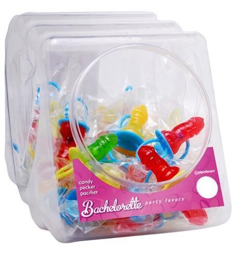 Bachelorette Party Favors Candy Pecker Pacifier 48 Pieces Display - My Sex Toy Hub