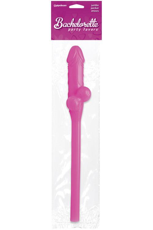 Bachelorette Party Favors - Jumbo Pecker Straw - Pink - My Sex Toy Hub