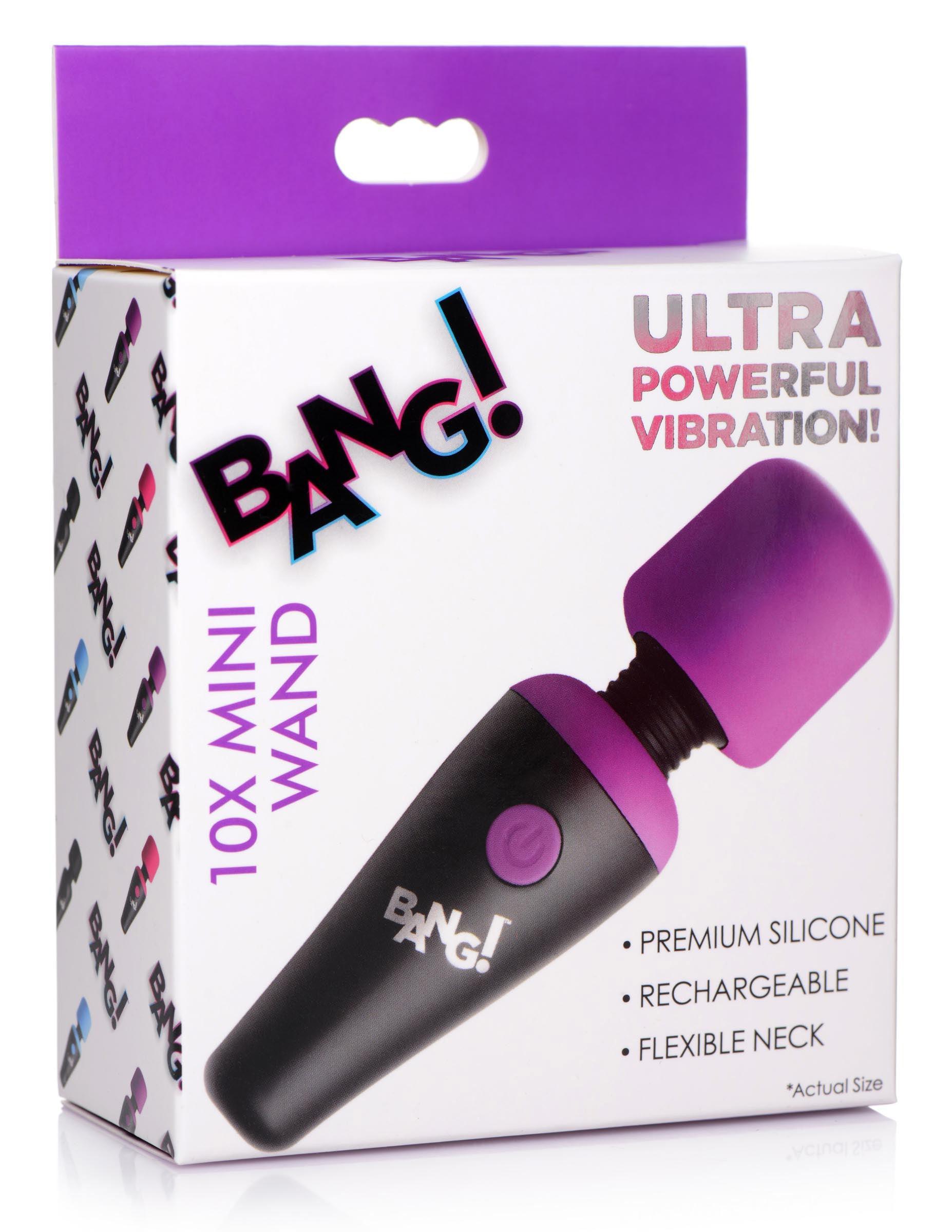 Bang - 10x Vibrating Mini Silicone Wand - Purple - My Sex Toy Hub