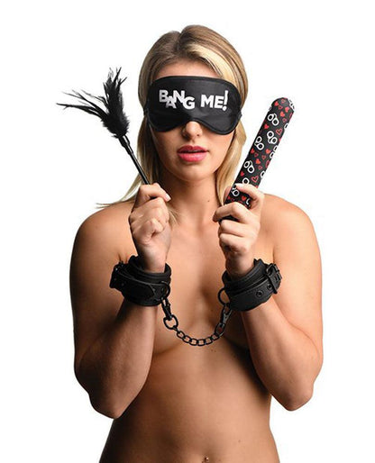 Bang - Bondage Kit - XL Bullet, Cuffs, Tickler and Blindfold - Black - My Sex Toy Hub