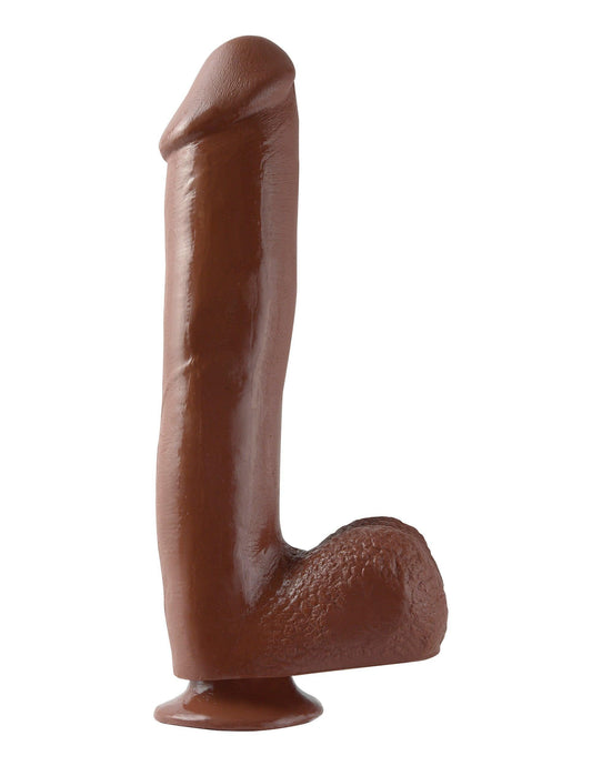 Basix Rubber Works - 10 Inch Dong With Suction - Brown - My Sex Toy Hub