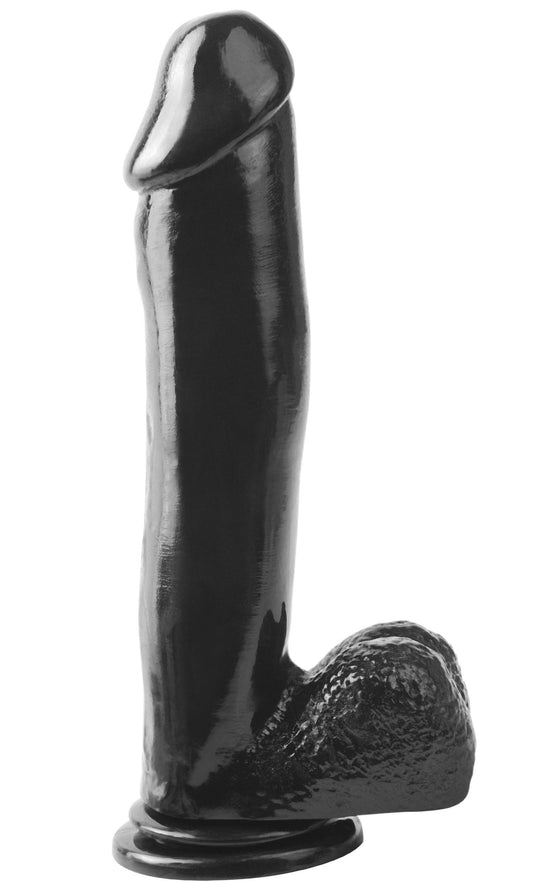 Basix Rubber Works 12 Inch Dong With Suction Cup - Black - My Sex Toy Hub