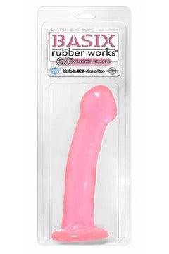Basix Rubber Works - 6.5 Inch Dong With Suction Cup - Pink - My Sex Toy Hub