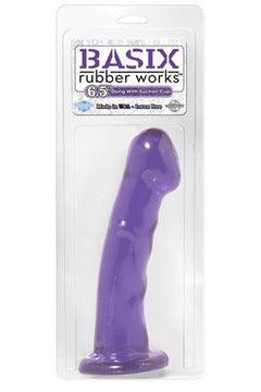 Basix Rubber Works - 6.5 Inch Dong With Suction Cup - Purple - My Sex Toy Hub