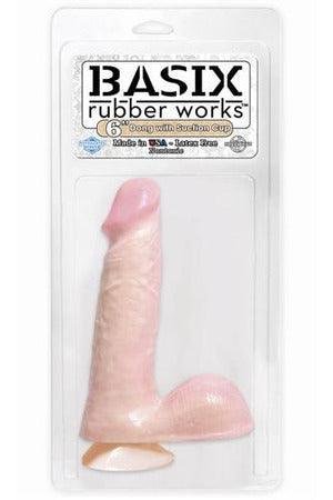 Basix Rubber Works - 6 Inch Dong With Suction Cup - Flesh - My Sex Toy Hub