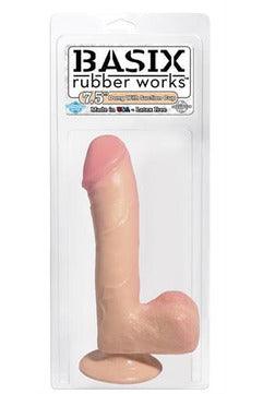 Basix Rubber Works - 7.5 Inch Dong With Suction Cup - Flesh - My Sex Toy Hub