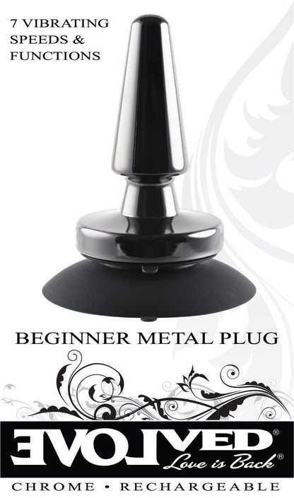 Beginner Metal Plug - Black Chrome - My Sex Toy Hub