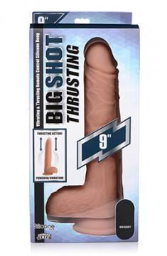 Big Shot 9 Inch Silicone Thrusting Dildo With - Balls and Remote - My Sex Toy Hub