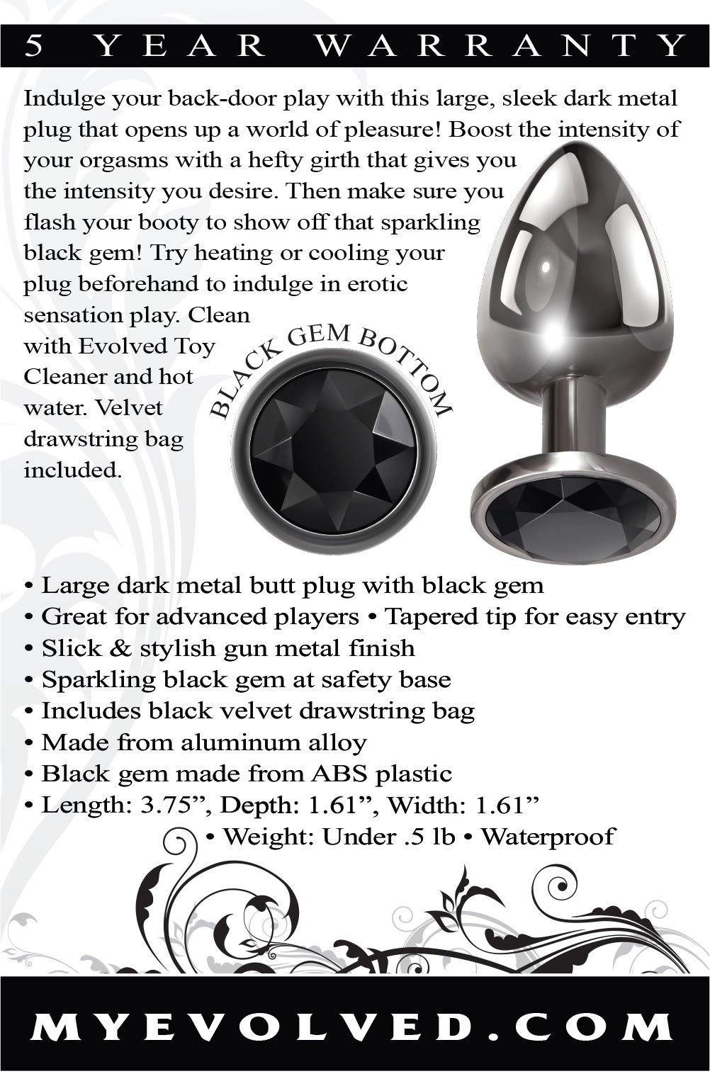 Black Gem Anal Plug - Large - My Sex Toy Hub