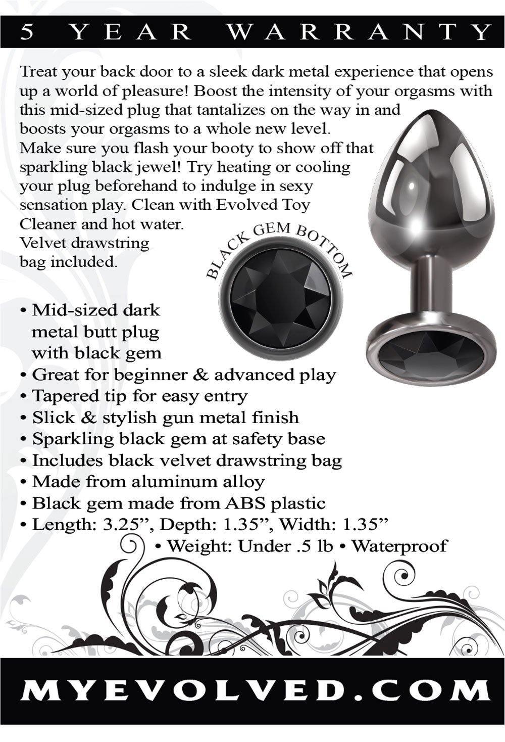 Black Gem Anal Plug - Medium - My Sex Toy Hub