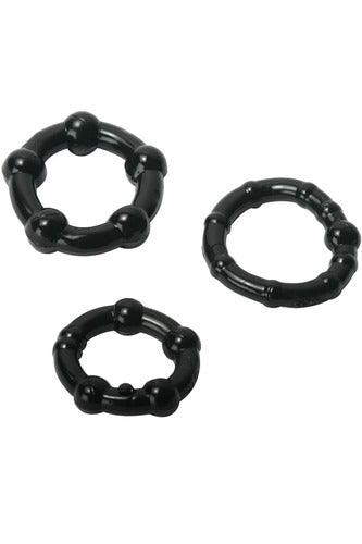 Black Performance Erection Rings - Packaged - My Sex Toy Hub