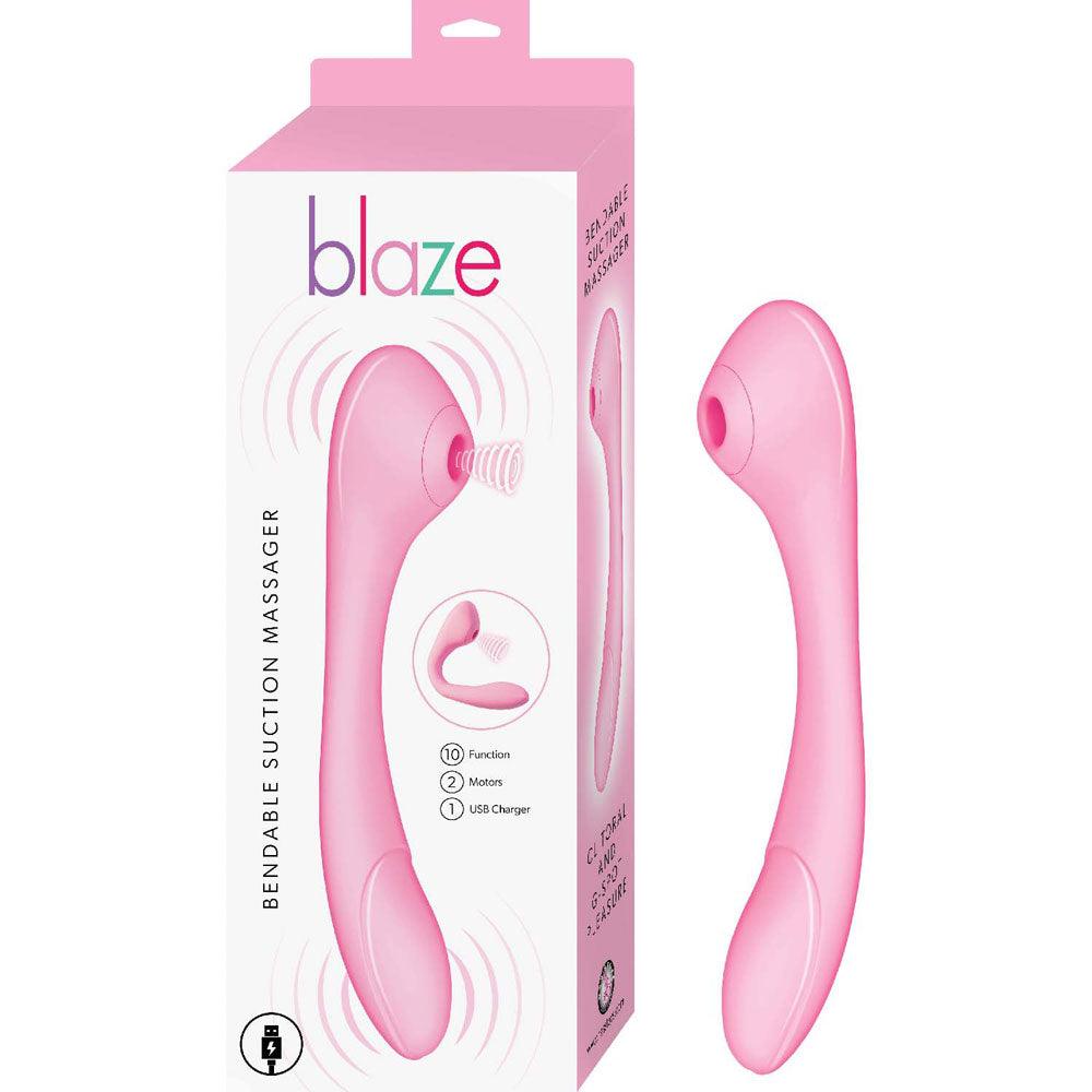 Blaze Bendable Suction Massager - Pink - My Sex Toy Hub