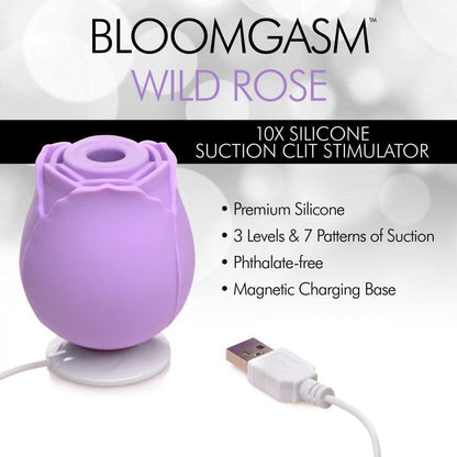 Bloomgasm Wild Rose 10X Suction Clit Stimulator - Purple - My Sex Toy Hub