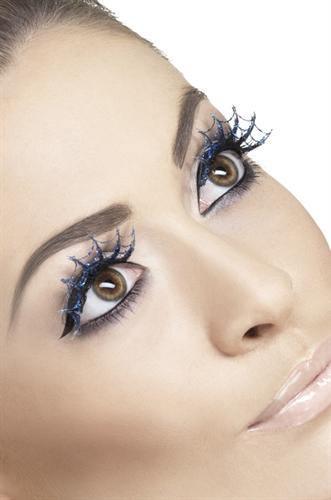 Blue Glitter Spiderweb Eyelashes - My Sex Toy Hub