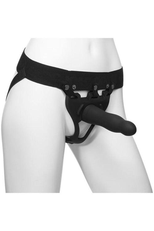 Body Extensions - Hollow Slim Dong Strap-on 2-Piece Set - Black - My Sex Toy Hub