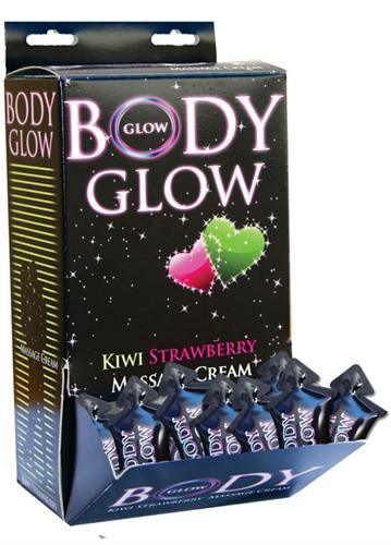 Body Glow Massage Cream 50 Pieces Display - Kiwi Strawberry - My Sex Toy Hub