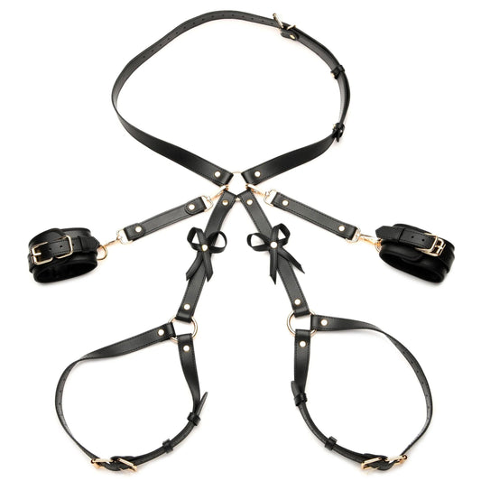 Bondage Harness With Bows - Medium/large - Black - My Sex Toy Hub