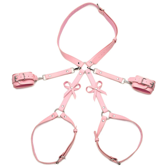 Bondage Harness With Bows - Medium/large - Pink - My Sex Toy Hub