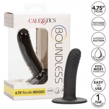 Boundless Ridged - 4.75 Inch - Black - My Sex Toy Hub