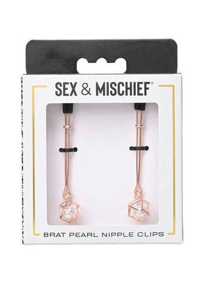 Brat Pearl Nipple Clips - Rose Gold - My Sex Toy Hub