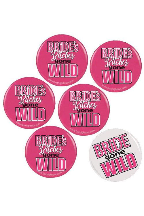 Bride Gone Wild Button Assortment - 6 Buttons - My Sex Toy Hub
