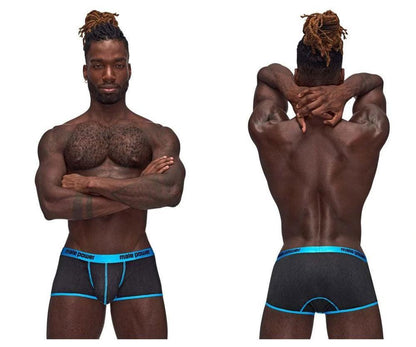 Casanova Uplift Mini Shorts - Medium - Black/blue - My Sex Toy Hub