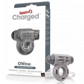 Charged Owow Rechargeable Vibe Ring - Grey - My Sex Toy Hub