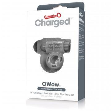 Charged Owow Rechargeable Vibe Ring - Grey - My Sex Toy Hub