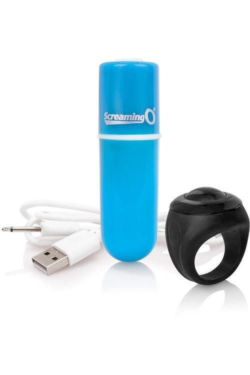 Charged Vooom Remote Control Bullet - Blue - My Sex Toy Hub