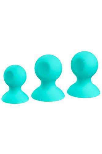 Cloud 9 Health and Wellness Nipple and Clitoral Massager Suction Set - Teal - My Sex Toy Hub
