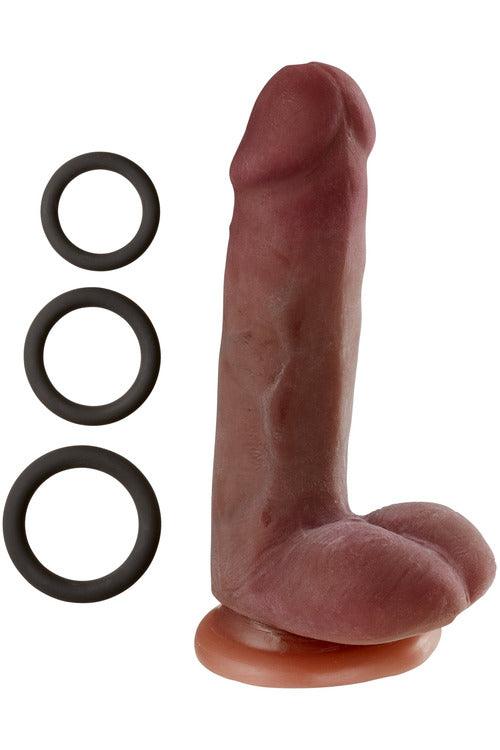 Cloud 9 Novelties Dual Density Real Touch 6 Inch With Balls - Brown - My Sex Toy Hub