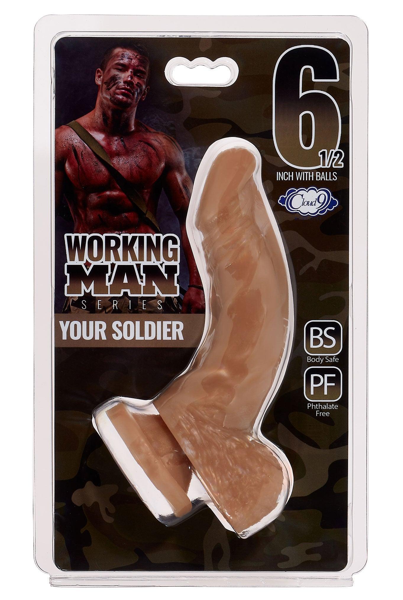 Cloud 9 Working Man 6.5 Inch With Balls - Your Soldier - Tan - My Sex Toy Hub