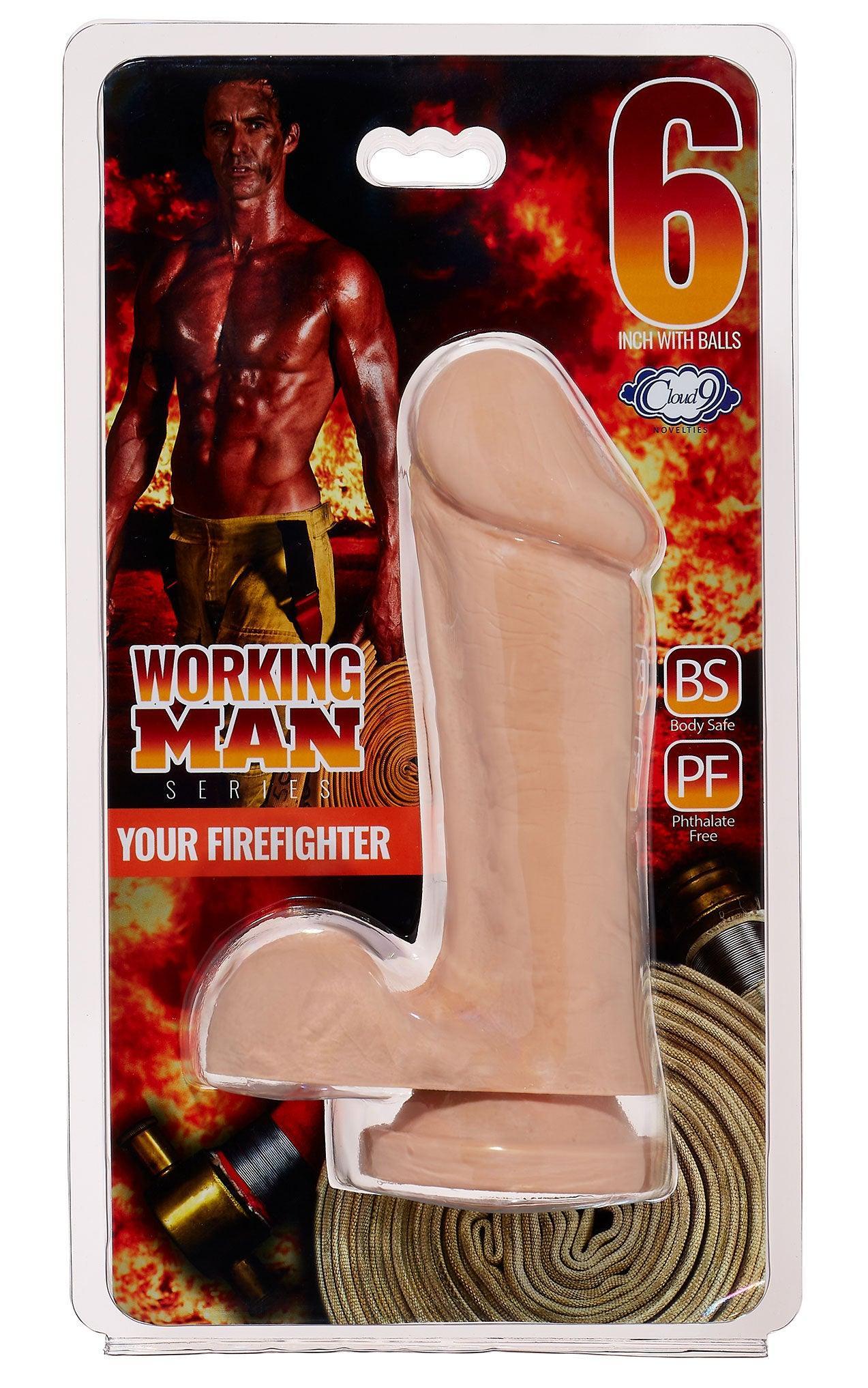Cloud 9 Working Man 6 Inch With Balls - Your Firefighter - Light - My Sex Toy Hub
