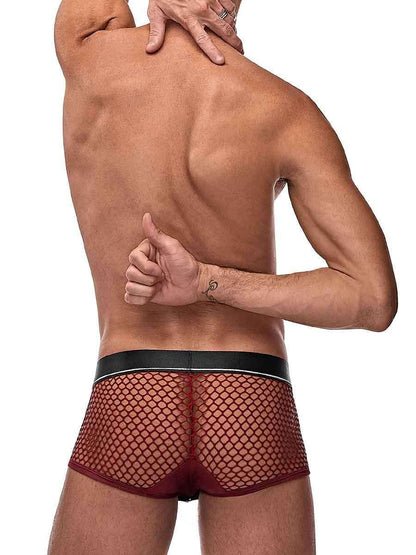 Cock Pit Net Mini Cock Ring Short - Extra Large - Burgundy - My Sex Toy Hub