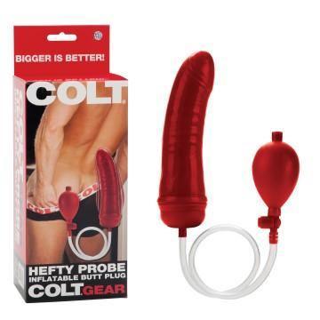 Colt Hefty Probe Inflatable Butt Plug - Red - My Sex Toy Hub