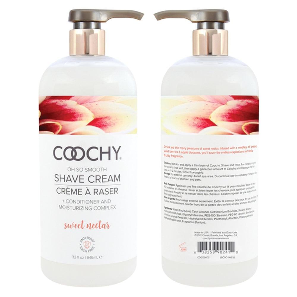 Coochy Oh So Smooth Shave Cream - Sweet Nectar - 32 Fl. Oz. - My Sex Toy Hub