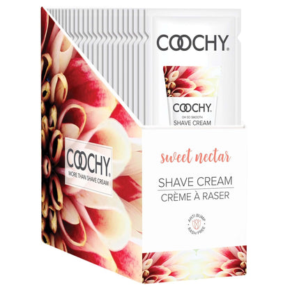 Coochy Shave Cream - Sweet Nectar - 15 ml Foils 24 Count Display - My Sex Toy Hub