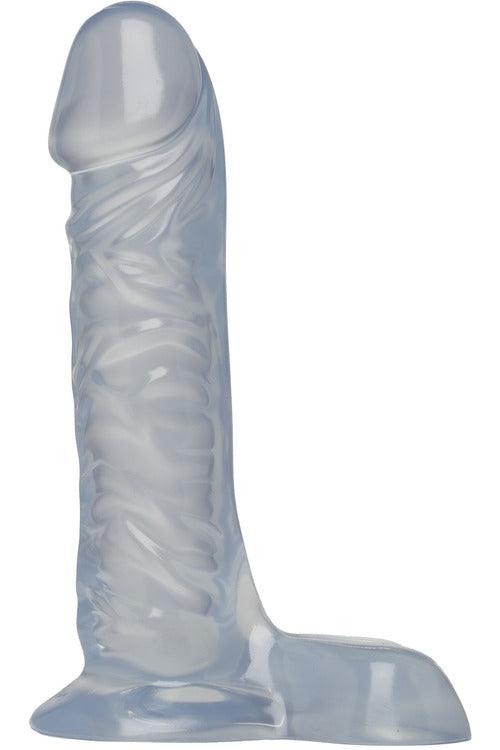 Crystal Jellies 7 Inch Ballsy Supercock - Clear - My Sex Toy Hub