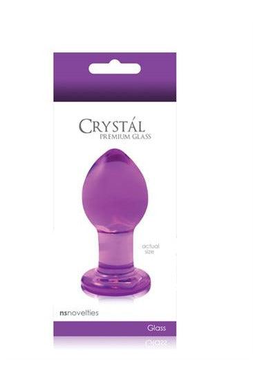 Crystal Premium Glass Plug - Medium - Clear Purple - My Sex Toy Hub