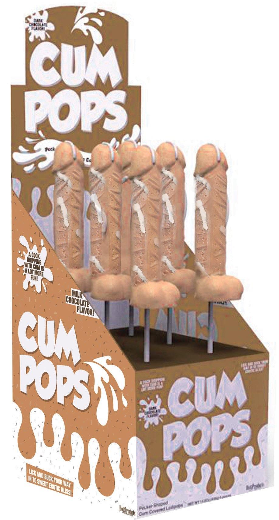 Cum Cock Pops - Milk Chocolate - 6 Piece P.O.P. Display - My Sex Toy Hub
