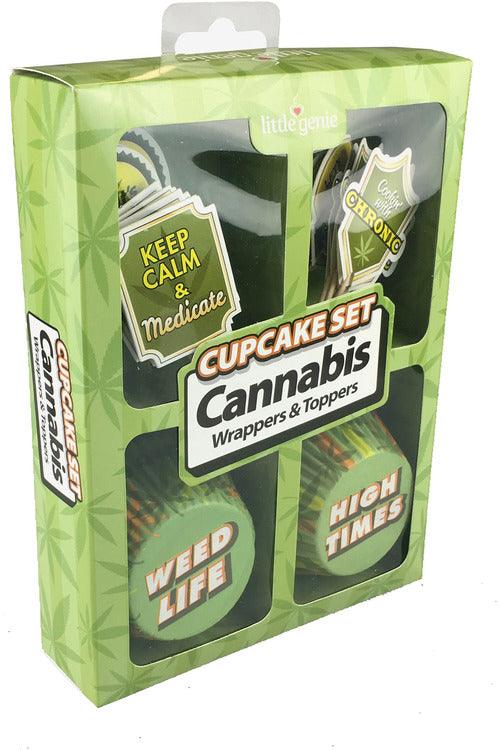 Cupcake Set - Cannabis Wrappers & Toppers - My Sex Toy Hub