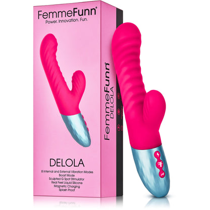 Delola Liquid Silicone Rabbit - Pink - My Sex Toy Hub