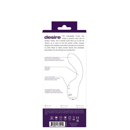 Desire Rechargeable G-Spot Vibe - Purple - My Sex Toy Hub